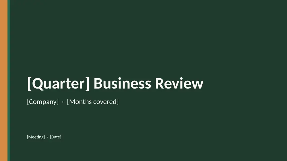 Quarterly Business Review Template, slide 1 preview